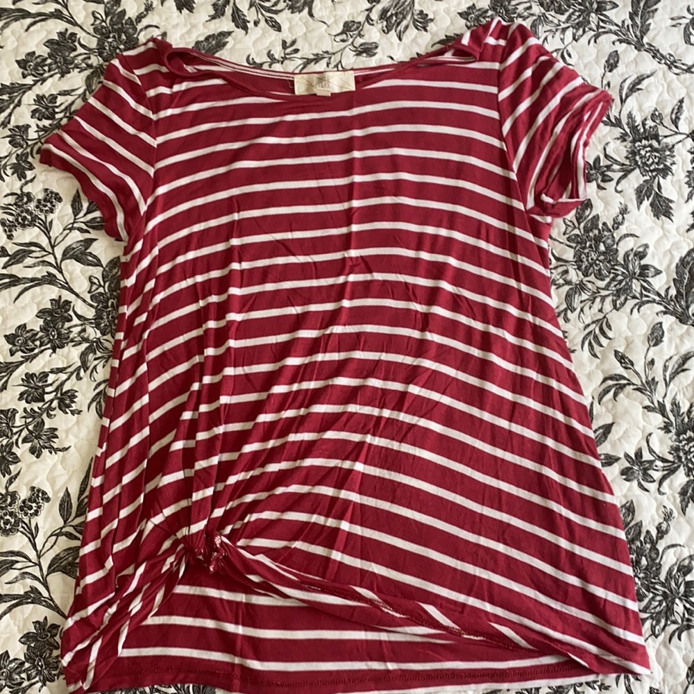 Pink and white striped shirt